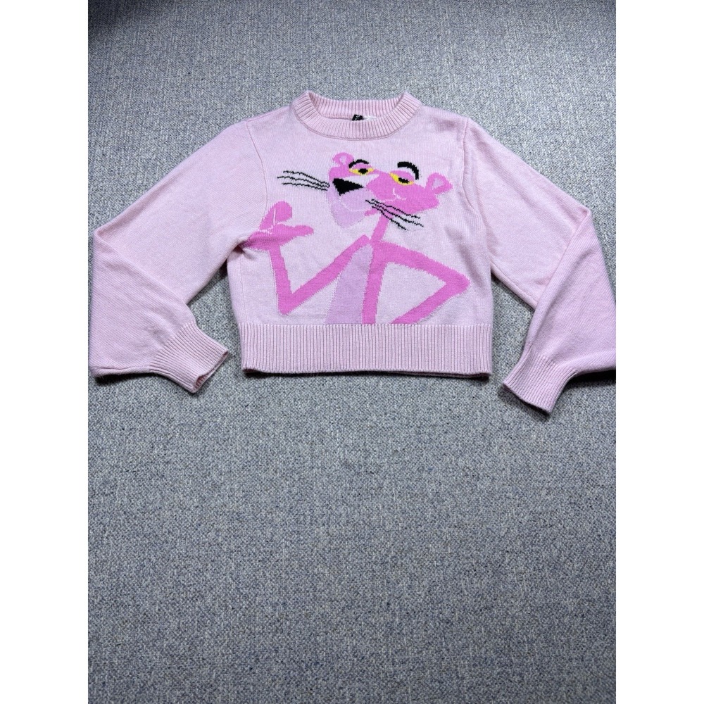 Pink Panther Women's Knit Jumper Sz XS Pink Soft Top Pullover Divided‎